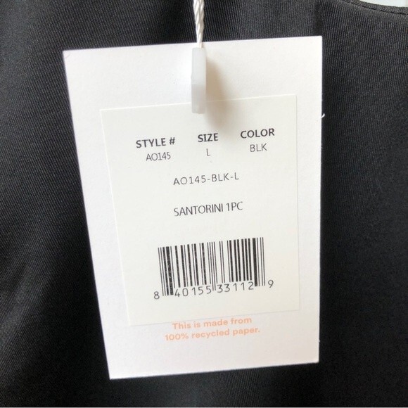 Andie Swim Swimsuit Womens Large Black The Santorini One Piece Key Hole NEW - Picture 10 of 13